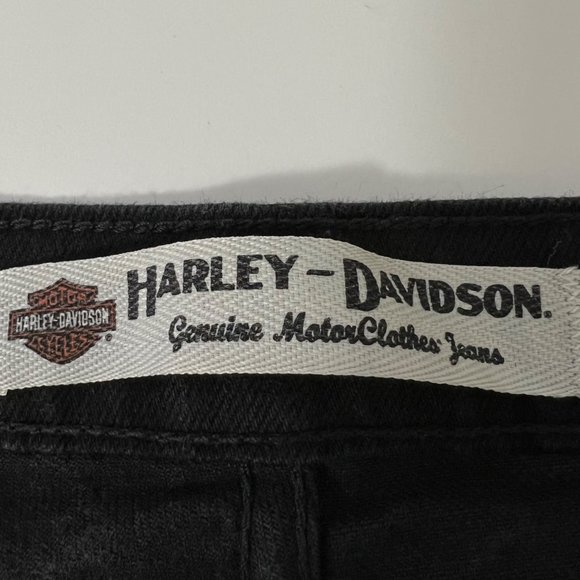 Harley Davidson Womens Petite Black Straight Leg High Rise Jeans size 12P - Picture 8 of 11